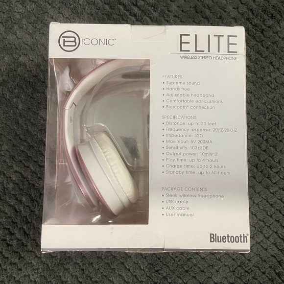 Biconic Elite Wireless Stereo Headphones, Pink ~ NEW - Picture 3 of 4